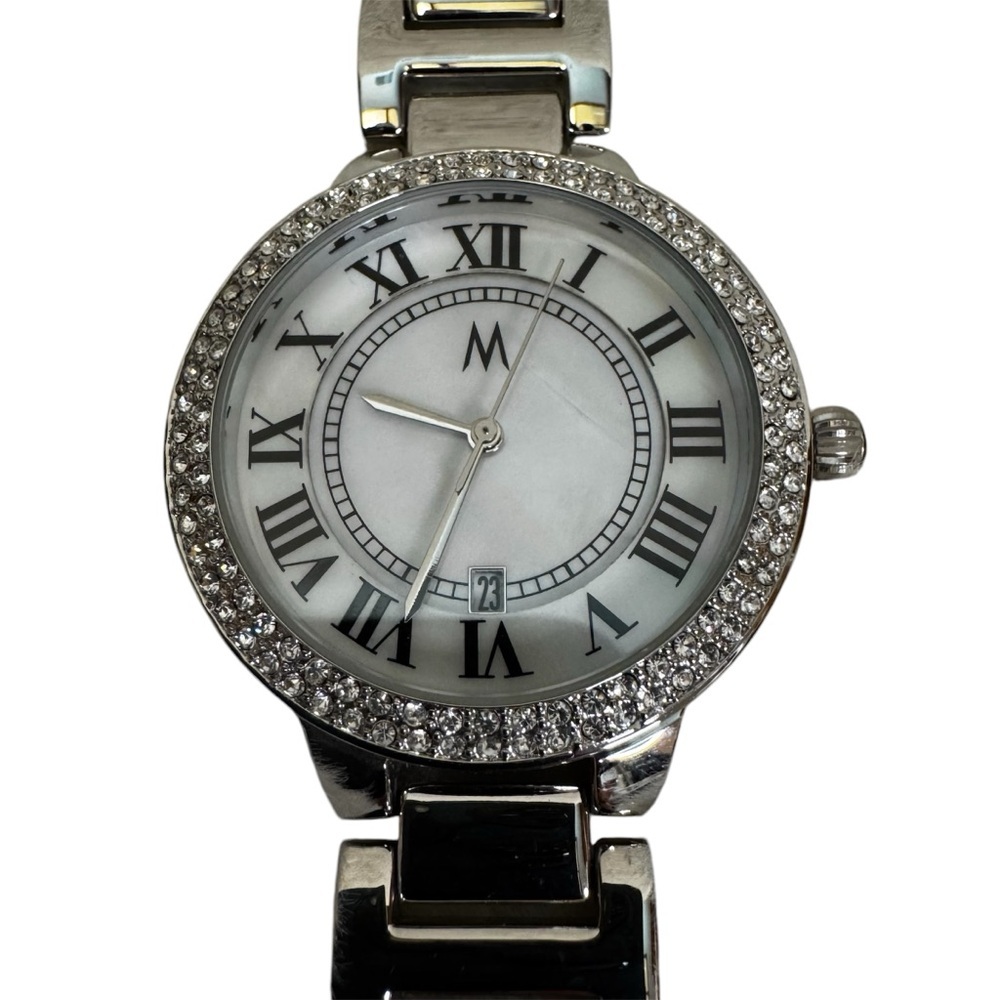 Melania Trump Collection Silver Tone Watch with Rhinestones Roman Numerals NWOT - Picture 5 of 12